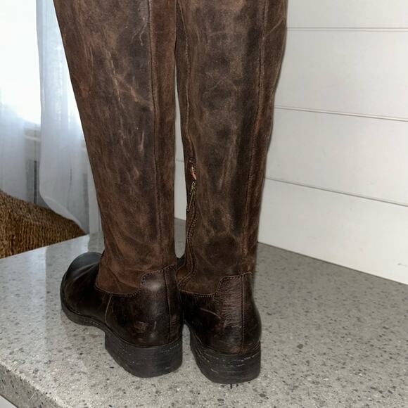 BORN Laguna Tall Leather Knee High Riding Boots w/ Drawstring Dark Brown Size 7 - Picture 9 of 9